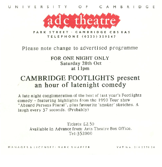 The Footlights and Me